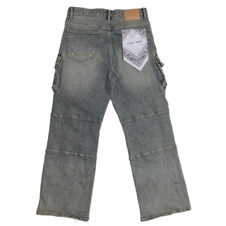 First Row Y2K UTILITY CARGO DENIM PANTS