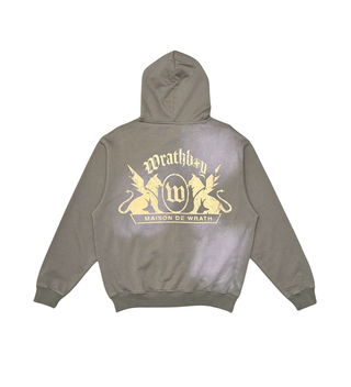 Wrathboy MAISON DE WRATH SUN FADED HOODIE ZIP (DEEP TAUPE)