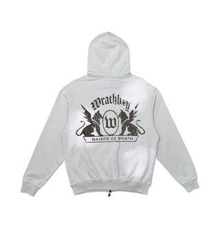 Wrathboy MAISON DE WRATH SUN FADED HOODIE ZIP (LT.GREY)