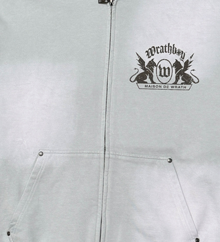 Wrathboy MAISON DE WRATH SUN FADED HOODIE ZIP (LT.GREY)