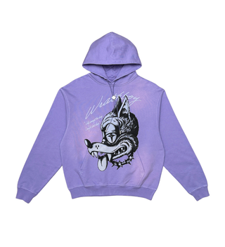 Wrathboy WOLF HEAD GOTHIC HOODIE (ORCHID)