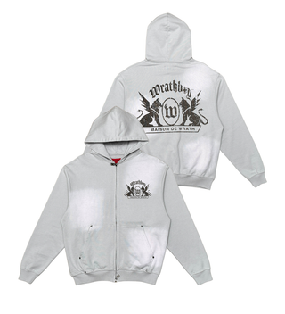 Wrathboy MAISON DE WRATH SUN FADED HOODIE ZIP (LT.GREY)