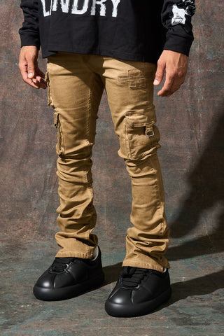 SERENEDE Cinnamon Cargo Stacked Jeans (CINN BROWN)