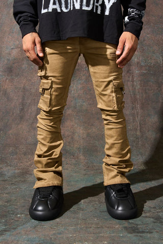 SERENEDE Cinnamon Cargo Stacked Jeans (CINN BROWN)