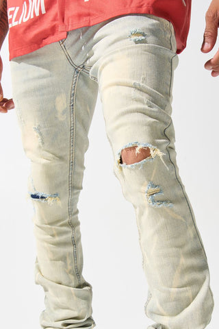 SERENEDE Sulfur Stacked Jeans (BLEACHED)