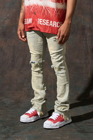 SERENEDE Sulfur Stacked Jeans (BLEACHED)