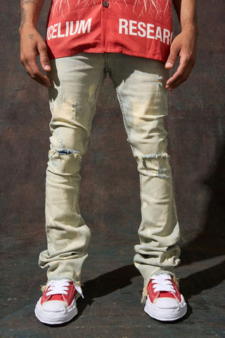 SERENEDE Sulfur Stacked Jeans (BLEACHED)