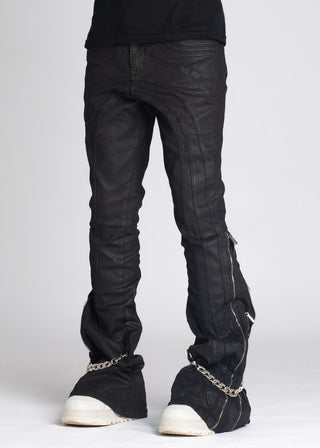 GUAPI Obsidian Black Waxed Chain Denim (Obsidian Black)