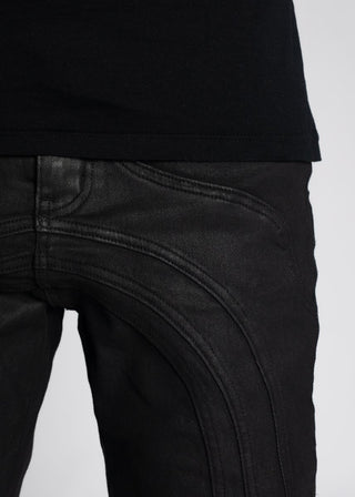 GUAPI Obsidian Black Waxed Chain Denim (Obsidian Black)