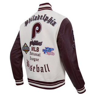 Pro Standard PHILADELPHIA PHILLIES RETRO OLD ENGLISH RIB WOOL VARSITY JACKET