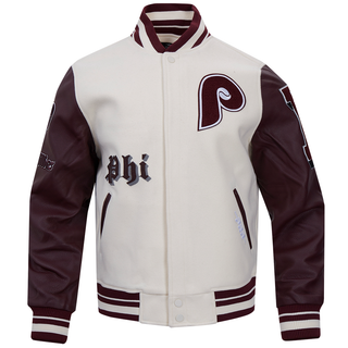 Pro Standard PHILADELPHIA PHILLIES RETRO OLD ENGLISH RIB WOOL VARSITY JACKET