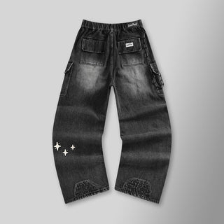 Hyde Park Sk8 or Die Wide Leg Denim (Black)