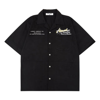 Almost Someday Storefront Camp Collar Shirt (Black)