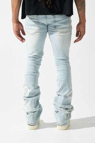 SERENEDE Garden Stacked Jeans (BLUE)