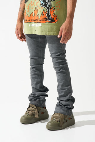 SERENEDE Lead Stacked Jeans (GREY)