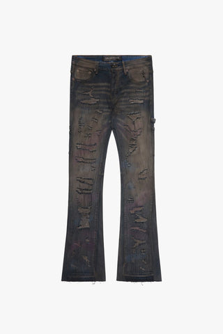 Valabasas ZERO DARK GREY WASH STACKED FLARE JEAN (Dark Grey Wash)