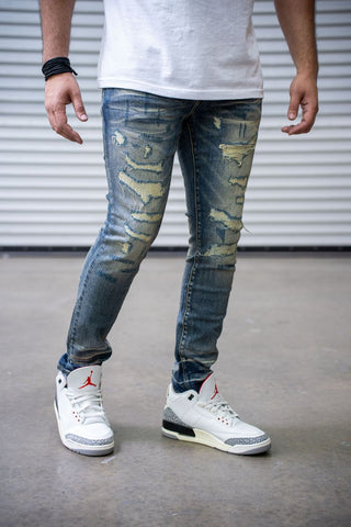 Damati ALVARO PREMIUM STRETCH STRAIGHTFIT DENIM (DIRTY BLUE)