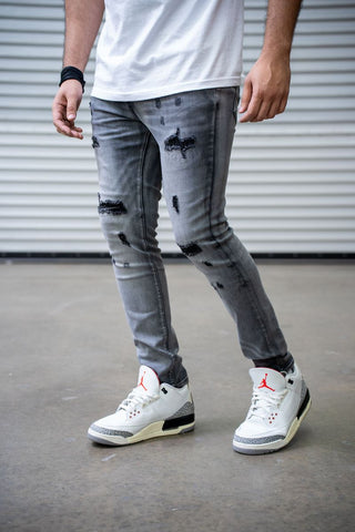 DAMATI MARCUS PREMIUM STRETCH SLIM FIT DENIM (LIGHT GREY)