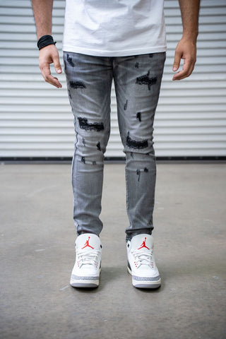 DAMATI MARCUS PREMIUM STRETCH SLIM FIT DENIM (LIGHT GREY)
