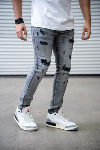 DAMATI MARCUS PREMIUM STRETCH SLIM FIT DENIM (LIGHT GREY)
