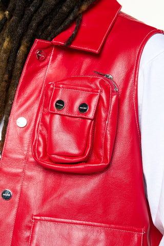 PHEELINGS FLOAT ON CARGO LEATHER VEST (RED)