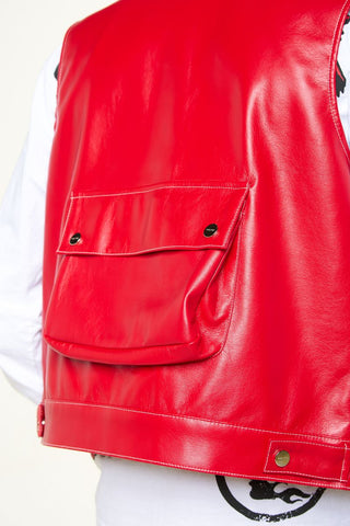 PHEELINGS FLOAT ON CARGO LEATHER VEST (RED)