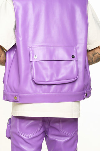 PHEELINGS FLOAT ON CARGO LEATHER VEST (ELECTRIC VIOLET)