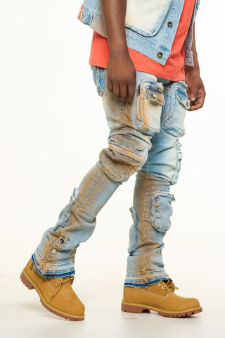 PHEELINGS JOURNEY TO GREATNESS FLARE STACK DENIM (ORANGE OVER-DYE)