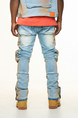 PHEELINGS JOURNEY TO GREATNESS FLARE STACK DENIM (ORANGE OVER-DYE)