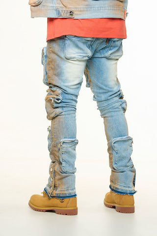 PHEELINGS JOURNEY TO GREATNESS FLARE STACK DENIM (ORANGE OVER-DYE)