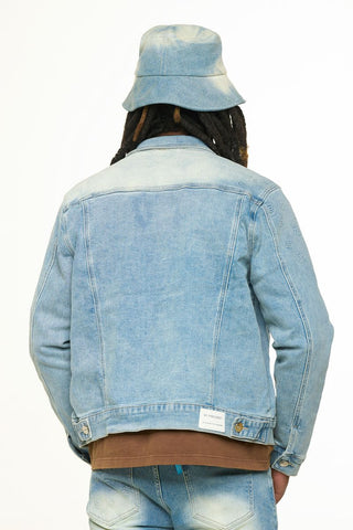 PHEELINGS NEW EMOTIONS EMBOSSED DENIM JACKET (LIGHT BLUE STONE WASH)