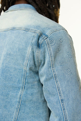 PHEELINGS NEW EMOTIONS EMBOSSED DENIM JACKET (LIGHT BLUE STONE WASH)