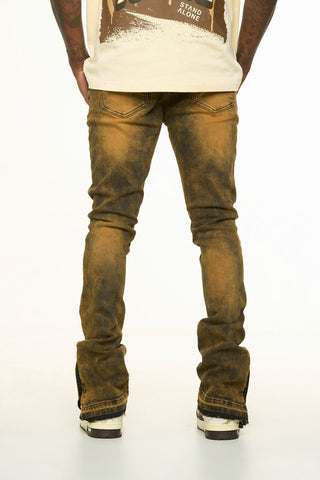 PHEELINGS EMOTIONALLY DRIVEN FLARE STACK DENIM (BROWN VINTAGE WASH)