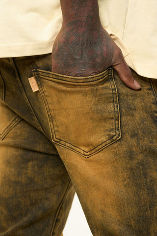 PHEELINGS EMOTIONALLY DRIVEN FLARE STACK DENIM (BROWN VINTAGE WASH)