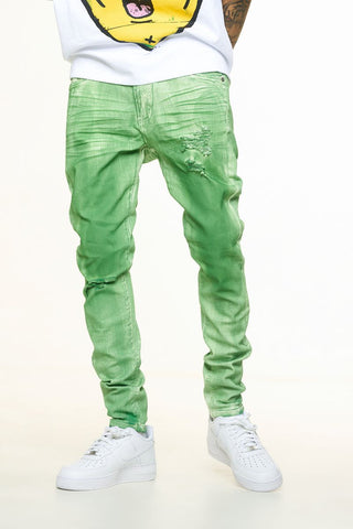 PHEELINGS WASHED AWAY SKINNY DENIM (KELLY GREEN OVERDYE)