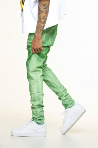 PHEELINGS WASHED AWAY SKINNY DENIM (KELLY GREEN OVERDYE)