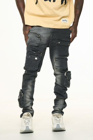 PHEELINGS LUCID DREAMS CARGO SKINNY DENIM (FADED BLACK)