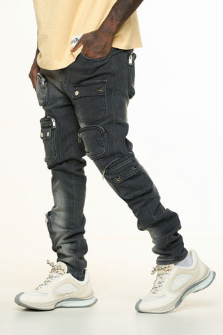 PHEELINGS LUCID DREAMS CARGO SKINNY DENIM (FADED BLACK)