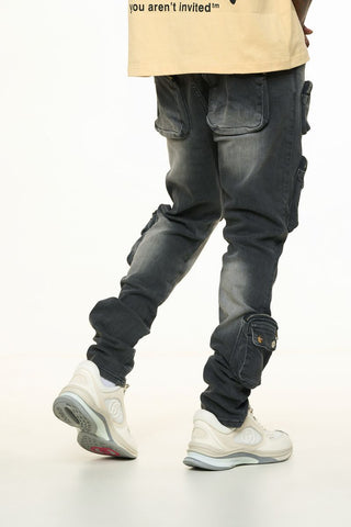 PHEELINGS LUCID DREAMS CARGO SKINNY DENIM (FADED BLACK)