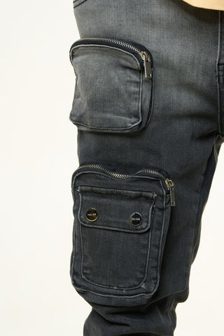 PHEELINGS LUCID DREAMS CARGO SKINNY DENIM (FADED BLACK)