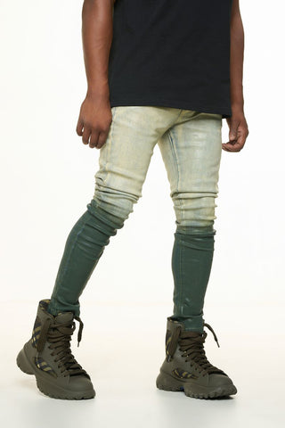 PHEELINGS INNER PEACE SKINNY DENIM (FOREST GREEN GRAIDENT WAX)