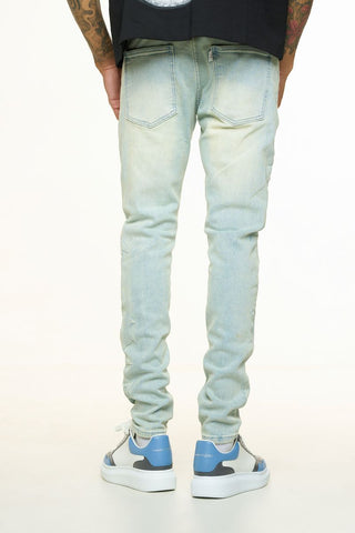 PHEELINGS LOVE IS PAIN EMBOSSED SKINNY DENIM (LIGHT BLUE/SAND)