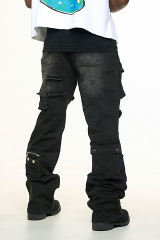 PHEELINGS HEAVY THOUGHTS CARGO BAGGY DENIM (BLACK WASH)