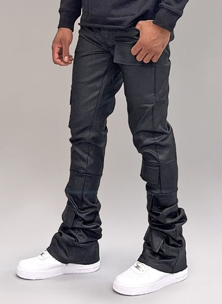 Si Tu Veux BRUTINI 38" STACKED JEANS (BLACK WAX)