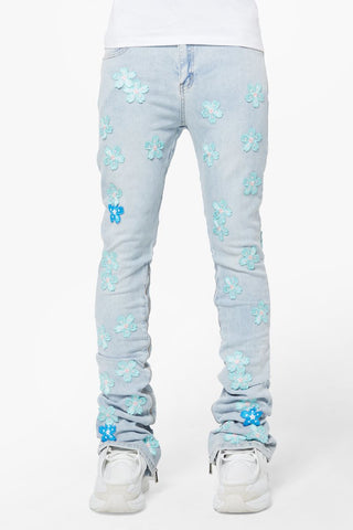 GUAPI Aqua Blue Blossom Denim (Aqua Blue)