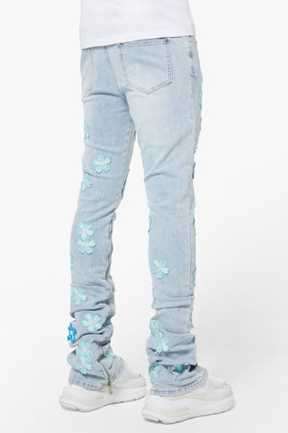 GUAPI Aqua Blue Blossom Denim (Aqua Blue)