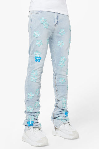 GUAPI Aqua Blue Blossom Denim (Aqua Blue)