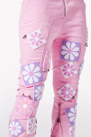 GUAPI French Rose Flowers Denim (Pink)