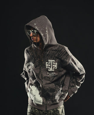 Gunzinii Skull Hoodie (GREY)