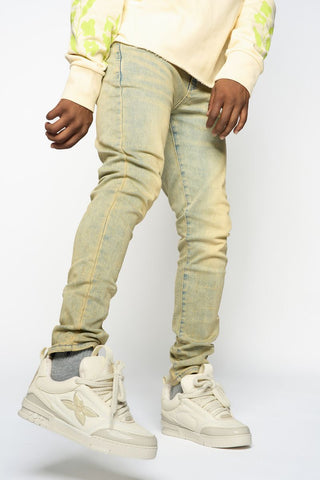 PHEELINGS SURVIVED SKINNY DENIM (MEDIUM BLUE/GREEN)